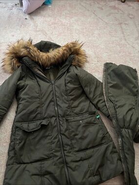Modern Eternity 3in1 Maternity Puffer Coat with Faux Fur Hood Trim